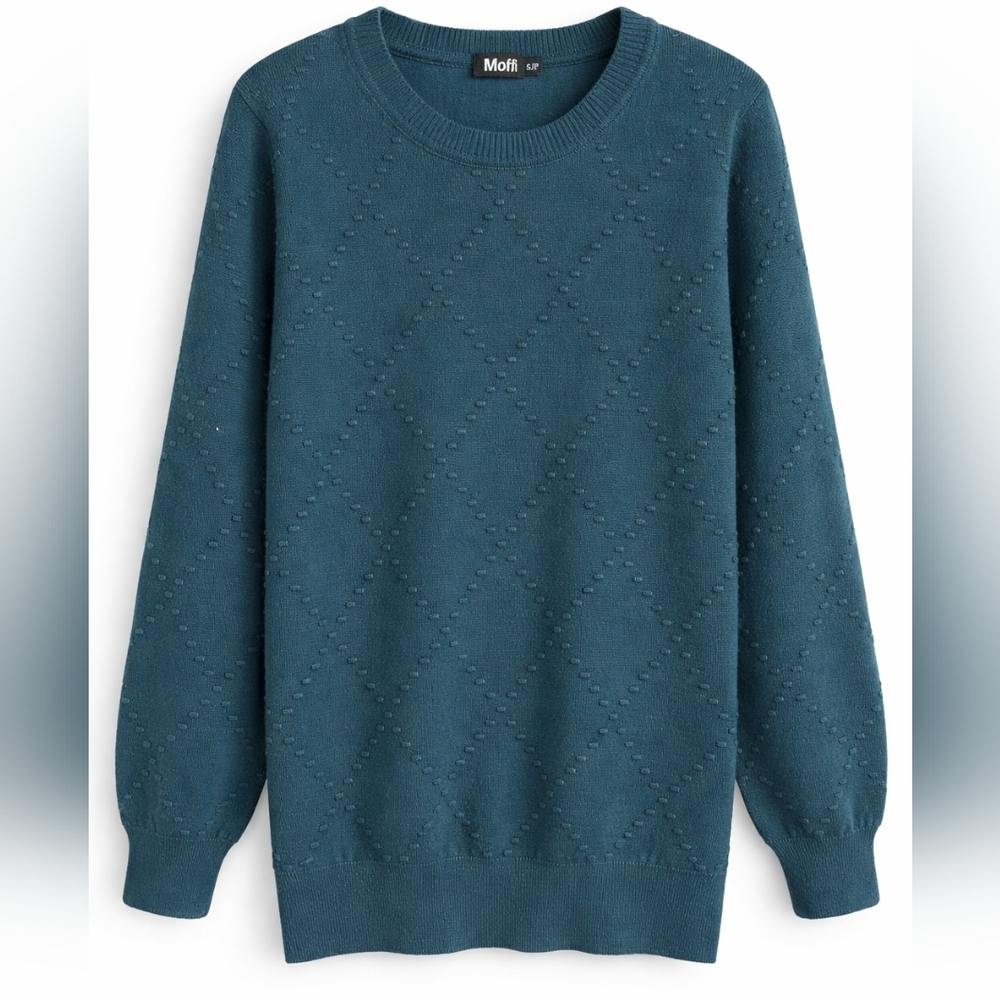 Moffi Teal Crew Neck Sweater - Size small
